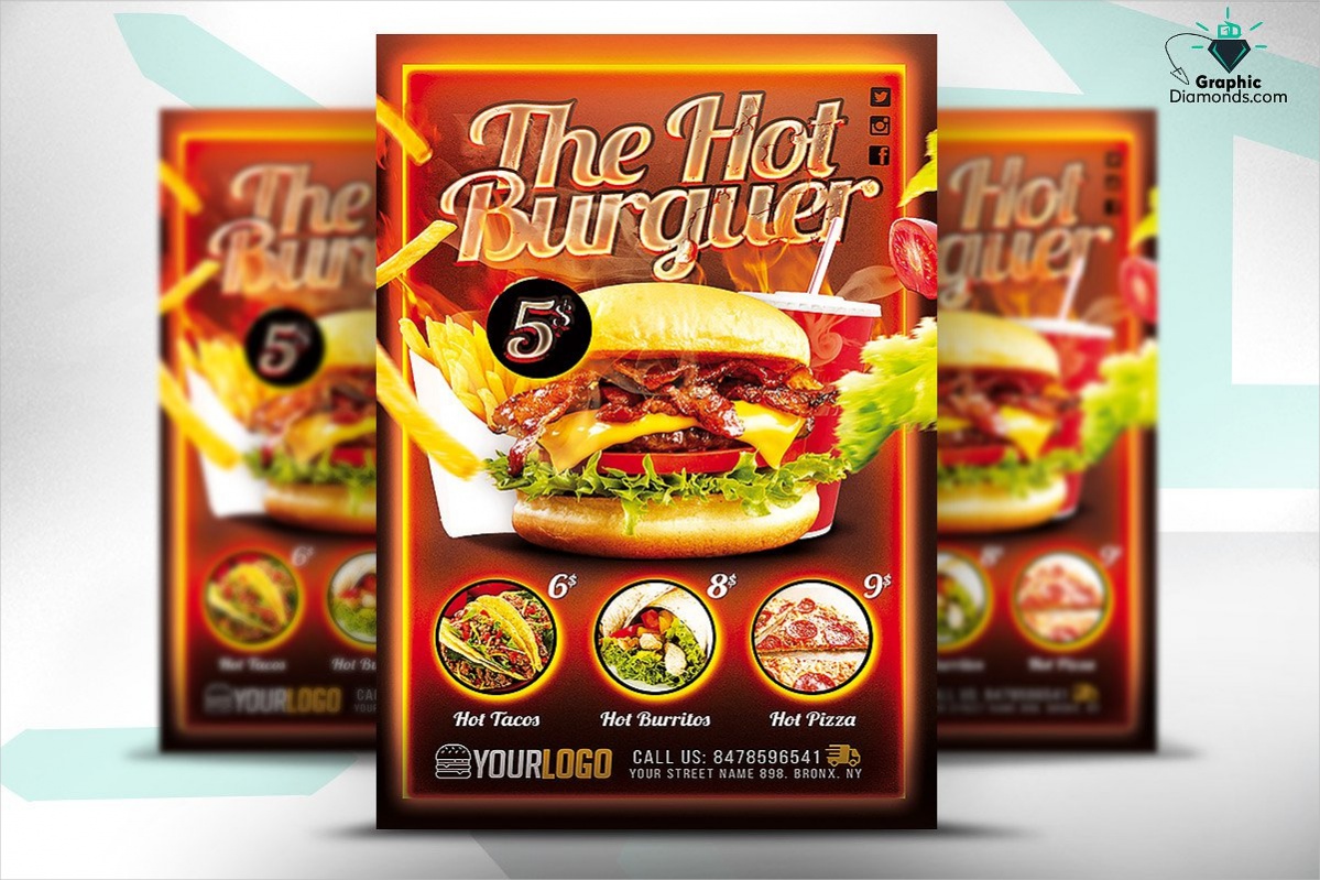 Fast Food PSD Flyer Design