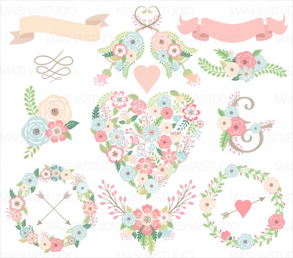 Floral Wedding Clipart