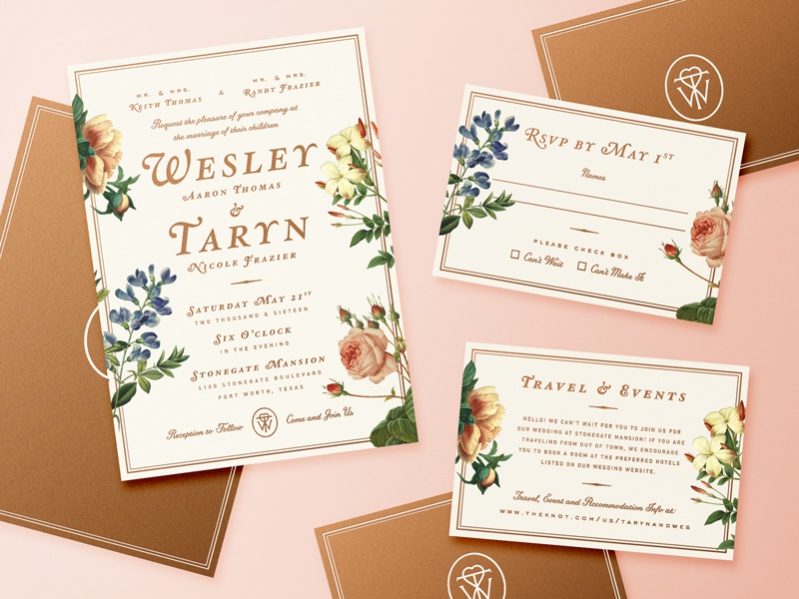 Floral Wedding Invitation Wording