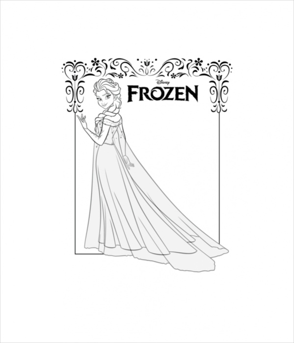 Free Elsa Frozen Coloring Page