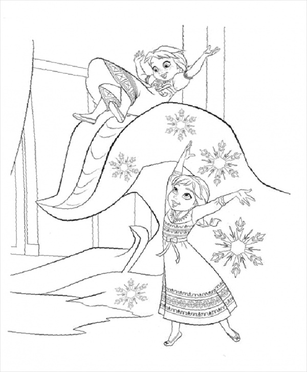 Free Frozen Coloring Page for Kid's