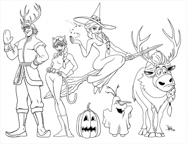 Free Frozen Halloween Coloring Page
