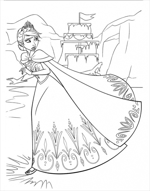 Free Frozen Princess Coloring Page