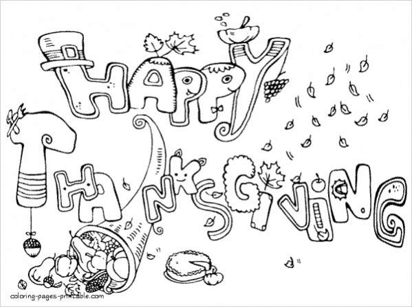 Free Happy Thanksgiving Coloring Pages