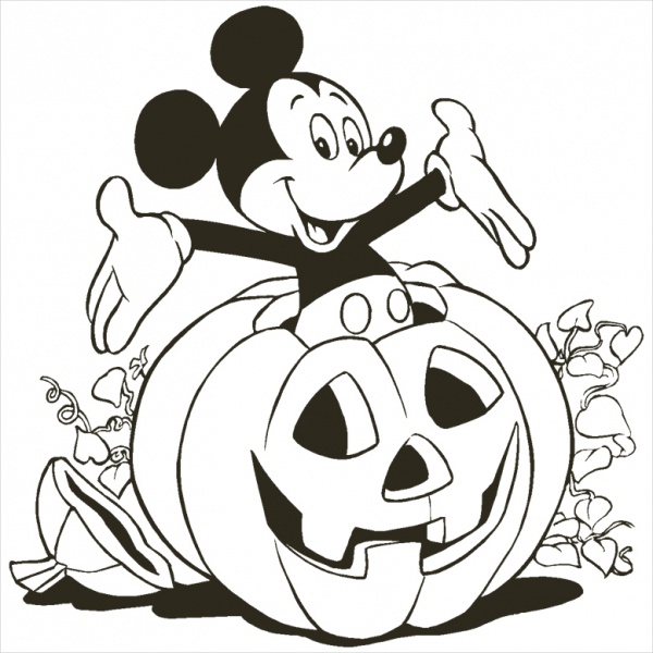 Free Mickey Mouse Halloween Coloring Page