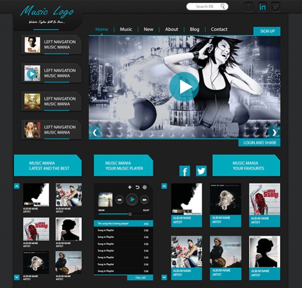 Free Music Website Template