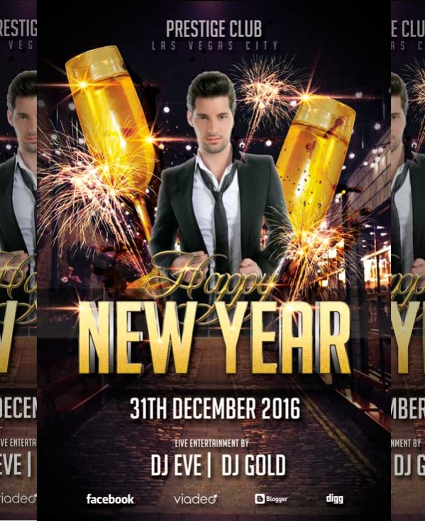 Free New Year Flyer Template