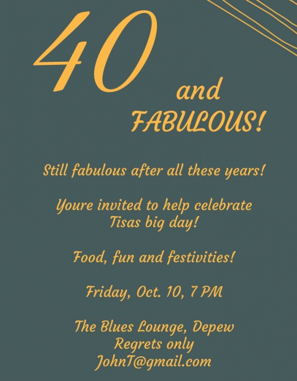 Free Printable 40th Birthday Invitation