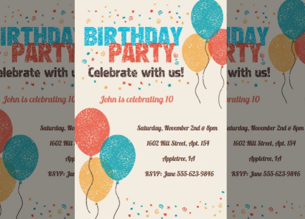 Free Printable Birthday Party Invitation