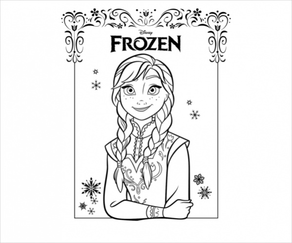 Free Simple Frozen Coloring Page