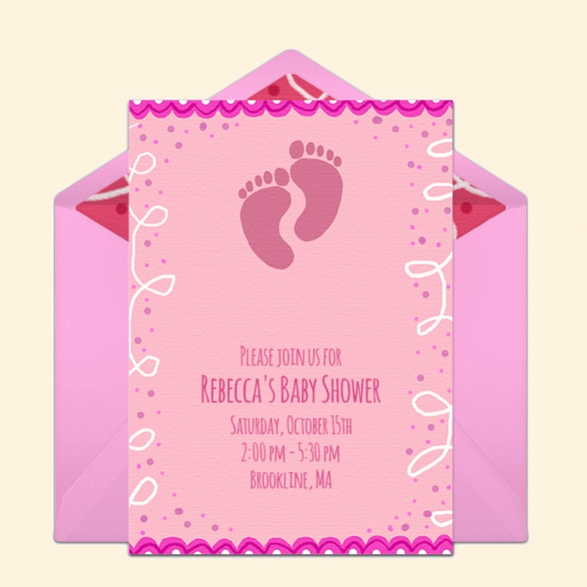 Free Surprise Baby Feet Shower Invitation