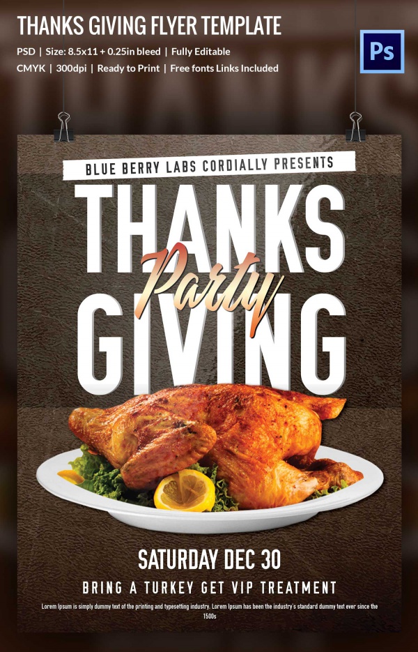 Free thanksgiving Flyer Design