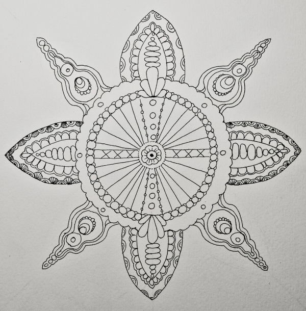 Geometric Flower Drawings