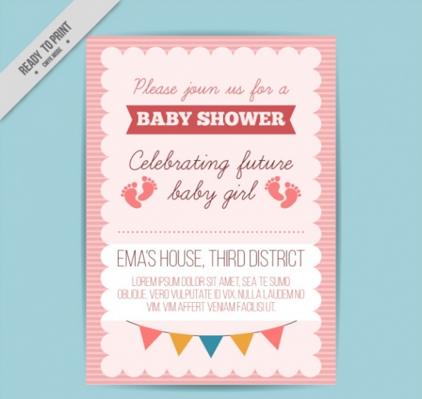 Girl Baby Shower Invitation Free