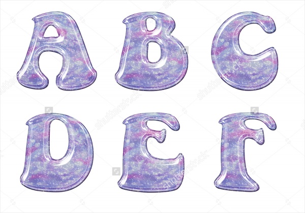 Glitter Bubble Letters