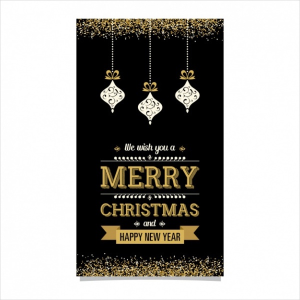 Golden and Black Christmas Card