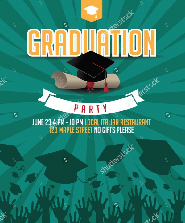 Graduation Mortarboard Invitation Background