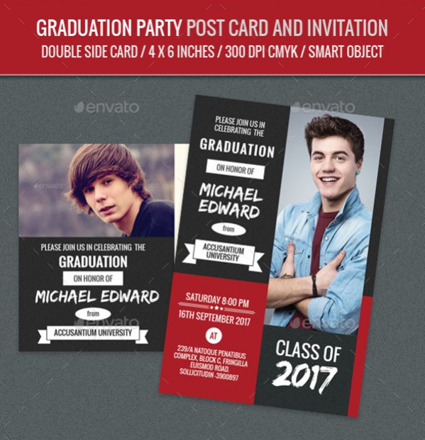 Graduation Party Postcard Invitation