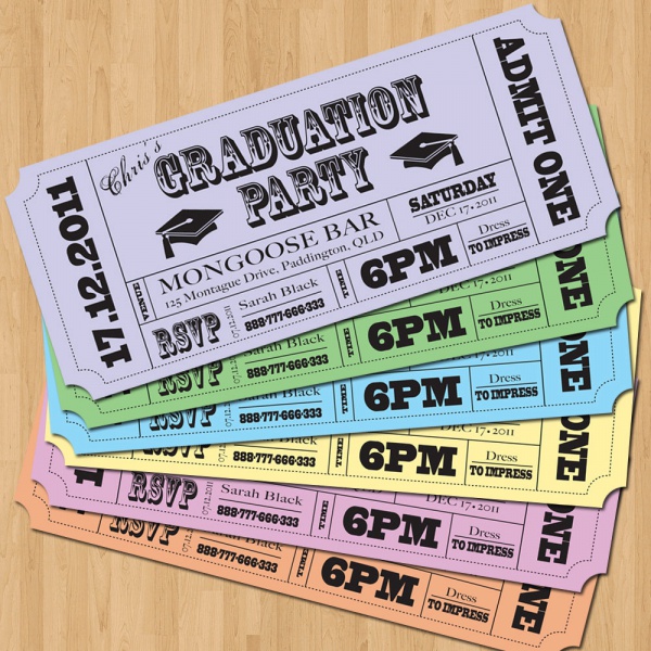 Graduation Concert Ticket Template Printable Gift Graduation Concert 