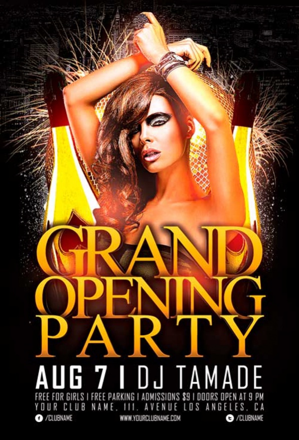 Grand Opening Party Club Flyer