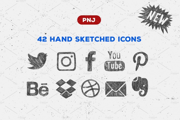 Hand Drawn Social Media Icons
