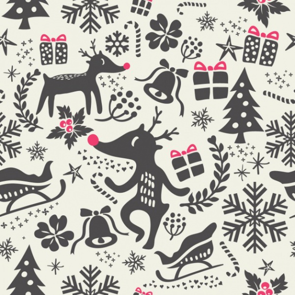 Hand drawn pattern for christmas