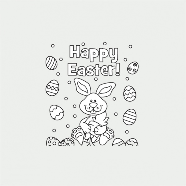 Happy Easter Eggs Coloring Pages