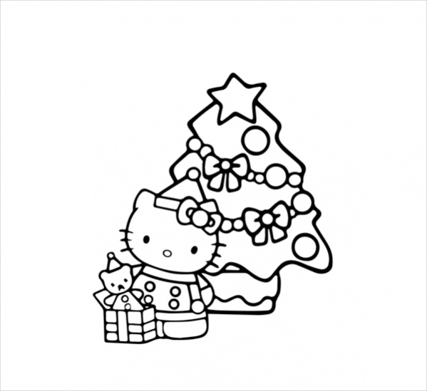 Hello Kitty Christmas Coloring Page