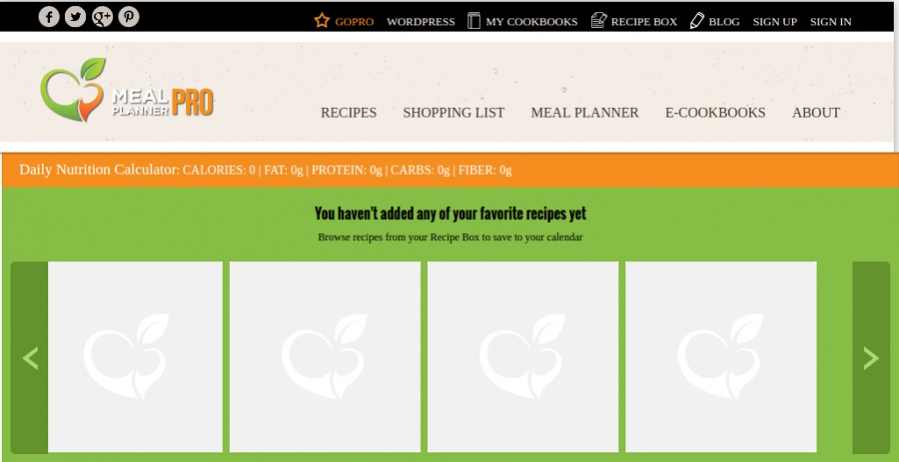 Mealplannerpro - Online Meal Planning Calendar