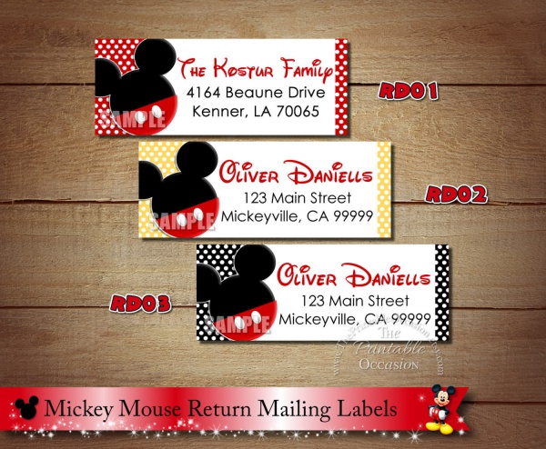 Mickey Mouse Return Address Label