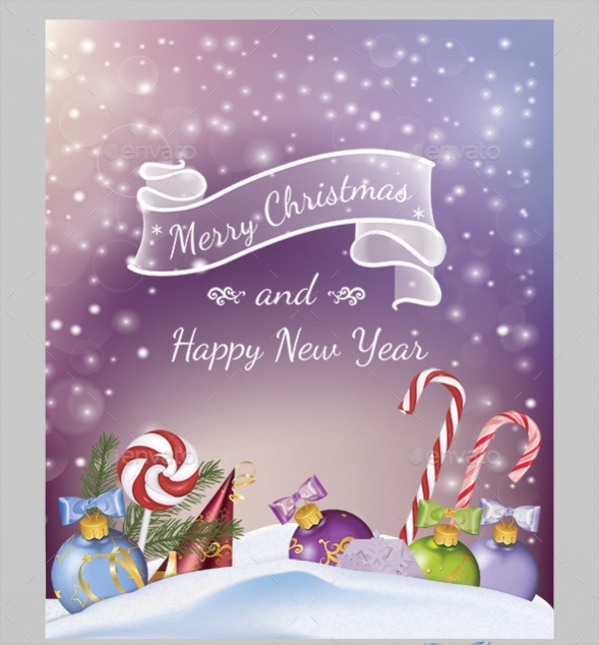 Candy & Snowflakes Christmas Card