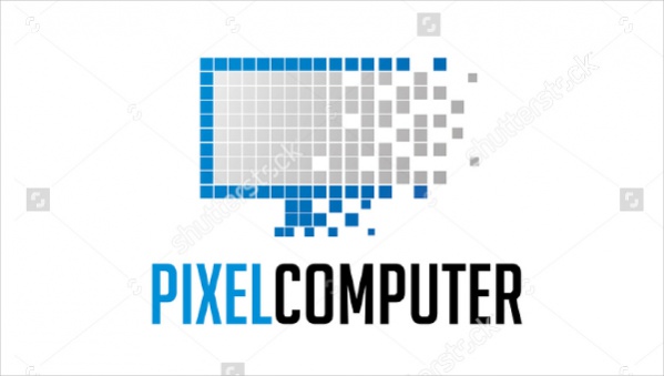 Pixel Computer Logo Design