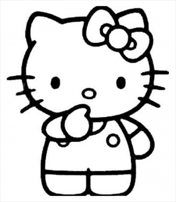 Printable Hello Kitty Coloring Page