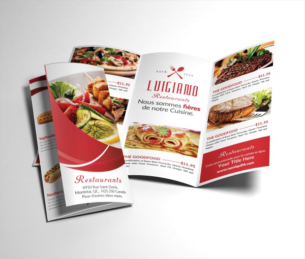 Tri Fold Restaurant Brochure