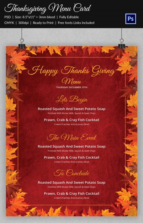 FREE 65 Thanksgiving Designs In PSD