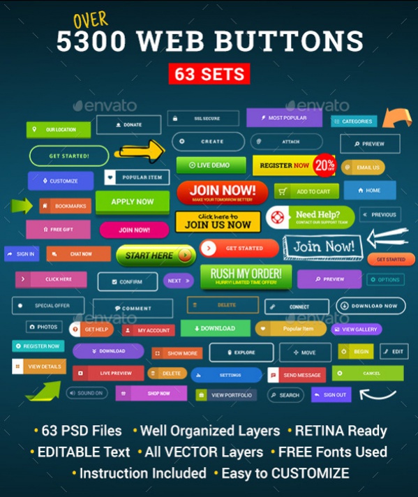 Web Vector Buttons