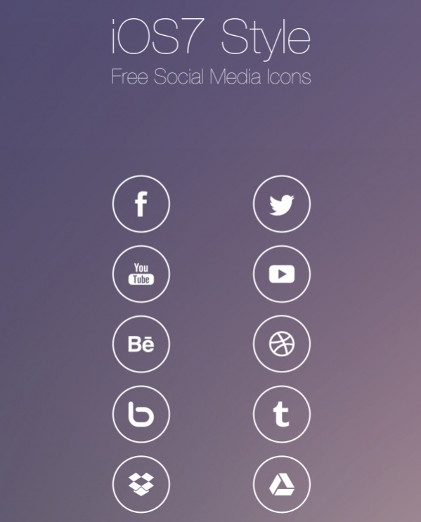 iOS Style Social Media Icons