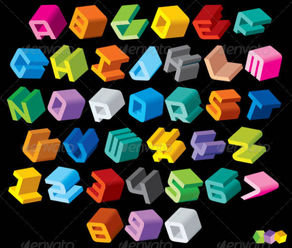 3D Multicolored Letters