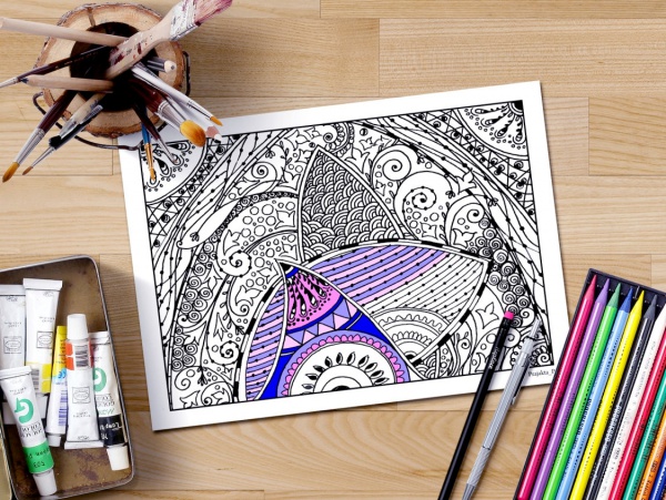 Abstract Doodle Coloring Page