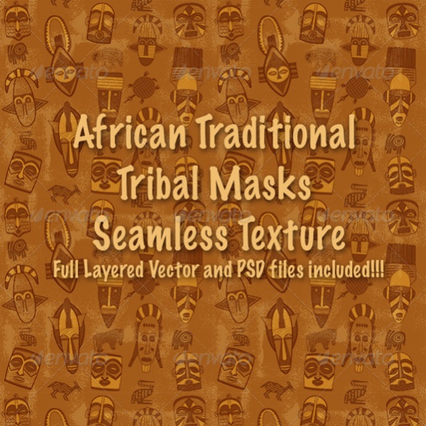 African Tribal Mask Pattern