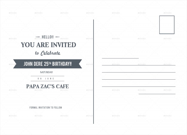 Birthday Invitation Postcard
