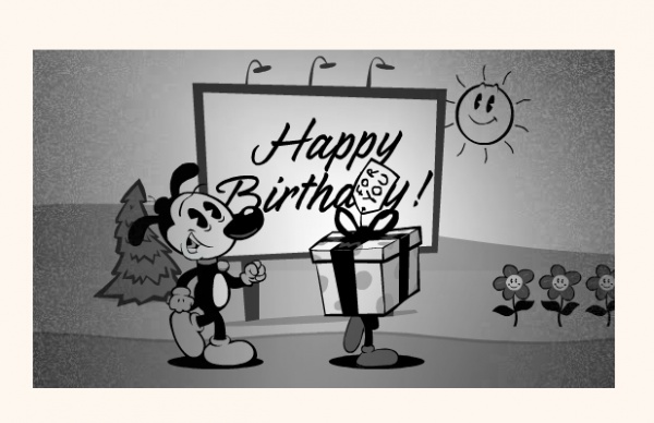 Black & White Mickey Birthday Card