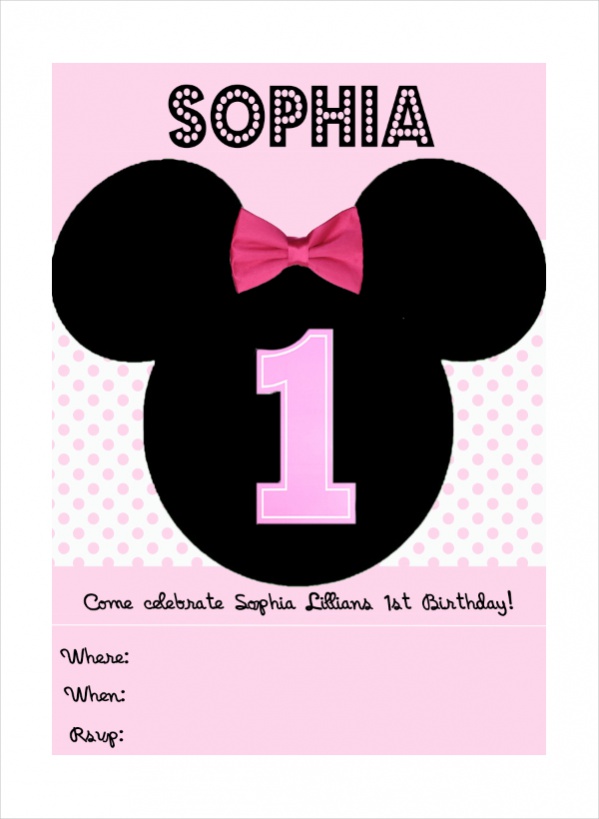 FREE 10 Cute Minnie Mouse Invitation Design in PSD Vector EPS AI 
