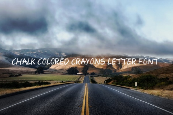 Chalk colored crayons Letter Font