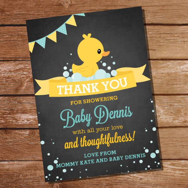 Chalkboard Baby Shower Thank You Card