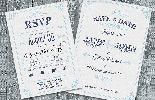 Cheap Letterpress Wedding Invitation