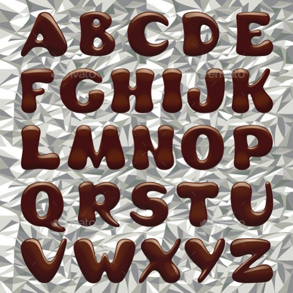 Choclate Alphabet Block Letters