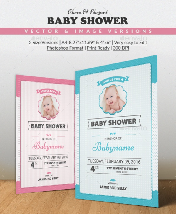 Clean & Elegant Baby Shower Invitation