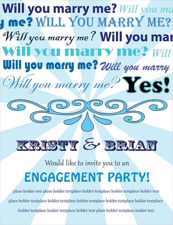 Colorful Engagement Party Invitation