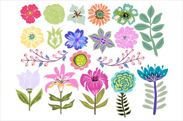 Colorful Flower Clipart Background